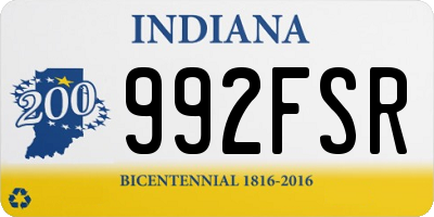 IN license plate 992FSR