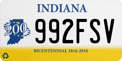 IN license plate 992FSV