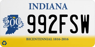 IN license plate 992FSW