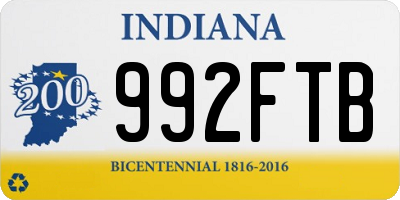 IN license plate 992FTB