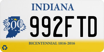 IN license plate 992FTD