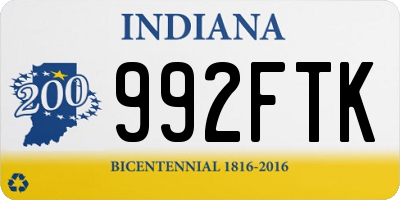 IN license plate 992FTK