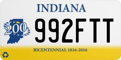 IN license plate 992FTT