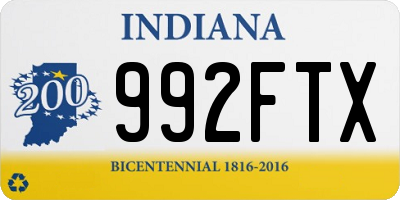 IN license plate 992FTX