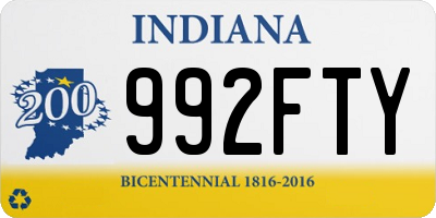 IN license plate 992FTY