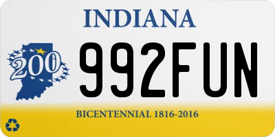 IN license plate 992FUN