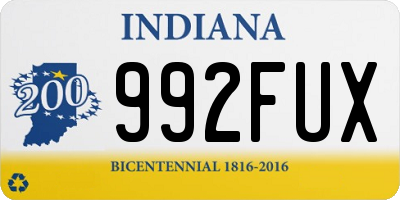 IN license plate 992FUX