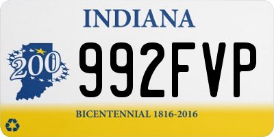 IN license plate 992FVP