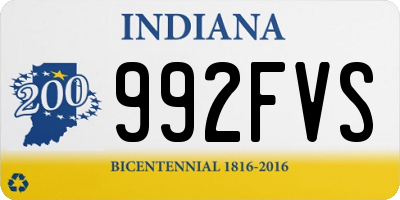 IN license plate 992FVS