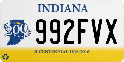 IN license plate 992FVX