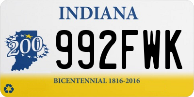 IN license plate 992FWK