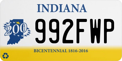 IN license plate 992FWP