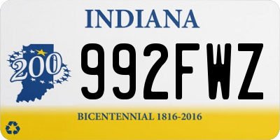 IN license plate 992FWZ