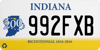 IN license plate 992FXB