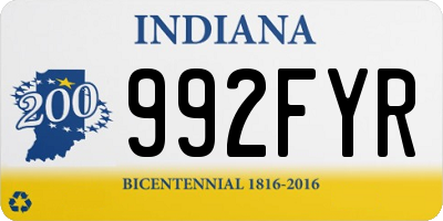 IN license plate 992FYR