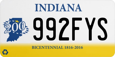 IN license plate 992FYS