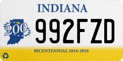IN license plate 992FZD