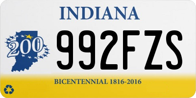 IN license plate 992FZS