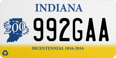 IN license plate 992GAA