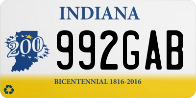 IN license plate 992GAB