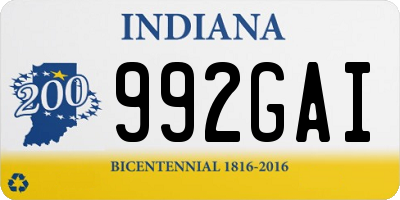 IN license plate 992GAI