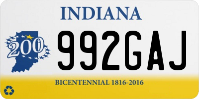 IN license plate 992GAJ