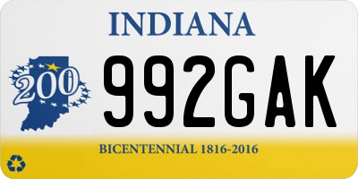 IN license plate 992GAK