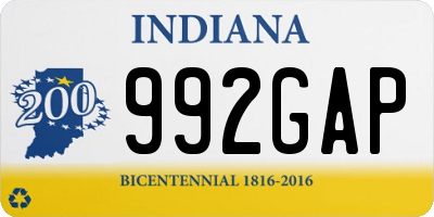 IN license plate 992GAP