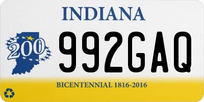 IN license plate 992GAQ