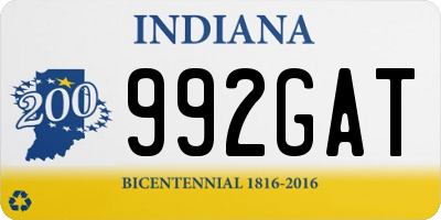 IN license plate 992GAT