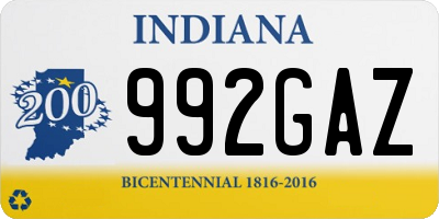 IN license plate 992GAZ