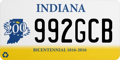 IN license plate 992GCB