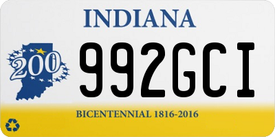 IN license plate 992GCI