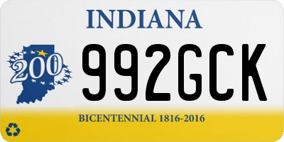 IN license plate 992GCK