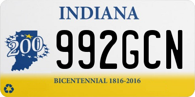 IN license plate 992GCN