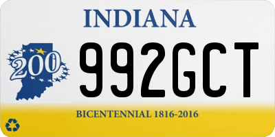 IN license plate 992GCT