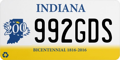 IN license plate 992GDS