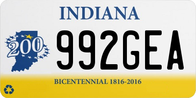 IN license plate 992GEA