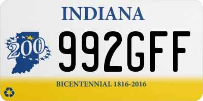 IN license plate 992GFF