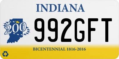 IN license plate 992GFT