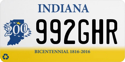 IN license plate 992GHR