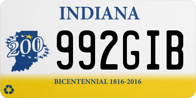 IN license plate 992GIB