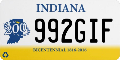 IN license plate 992GIF