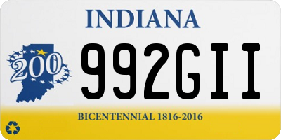 IN license plate 992GII