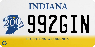 IN license plate 992GIN