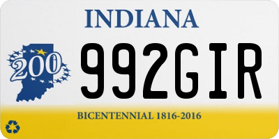 IN license plate 992GIR