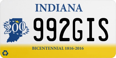 IN license plate 992GIS