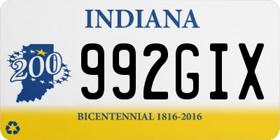 IN license plate 992GIX