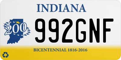 IN license plate 992GNF