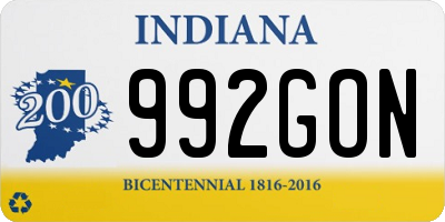 IN license plate 992GON